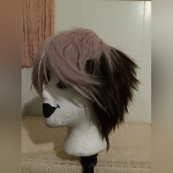 (Clearance) Pink & dark brown synthetic costume wig - Picture 2 of 6